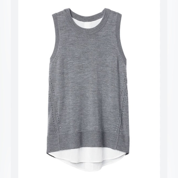 Athleta Itinerary Sweater Tank top Wool gray size medium - Picture 1 of 9